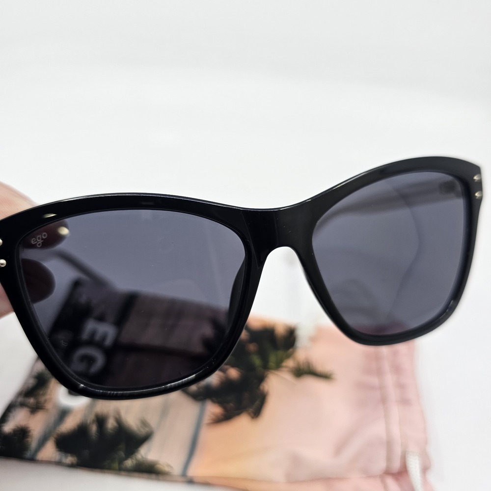EGO Eyewear 7165  02 56-16 Blaik Women's Sunglasses White/Black Frame Black Lens - Picture 2 of 7